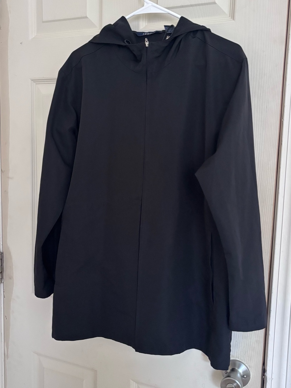 Izod woman’s Black Hooded Jacket - Lightweight Everyday Coat
